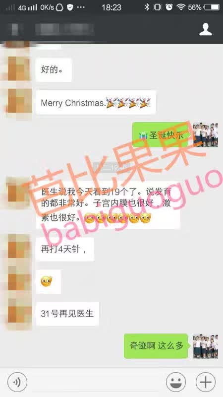 L女士在jetanin顺利进周期,打促排针后,发育起来的卵泡增加到19个